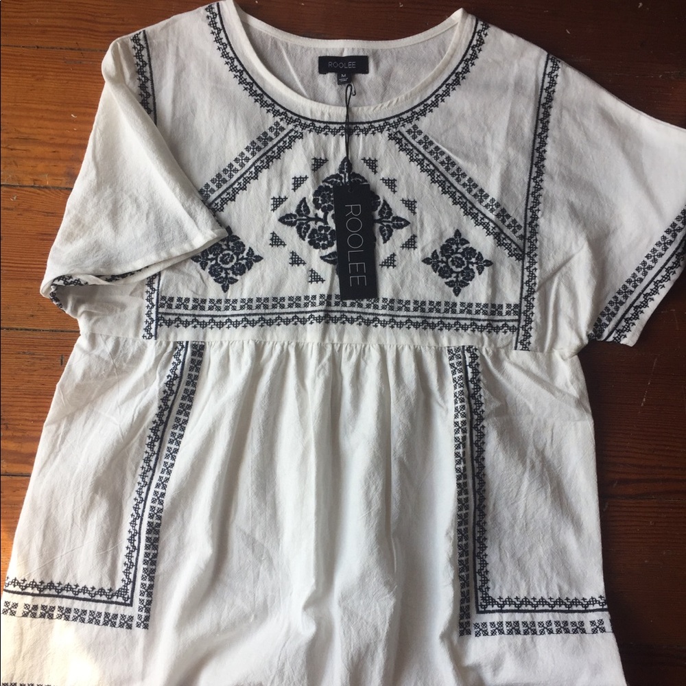 Boho inspired embroidered top